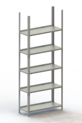 META Akten-Schraubregal, 5 Böden, RAL7035 Lichtgrau
