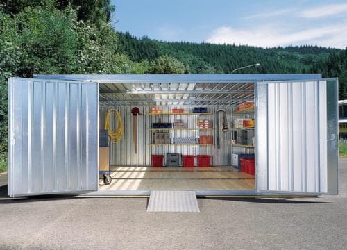 Säbu Verzinkter Materialcontainer FLADAFI® mit Flügeltür