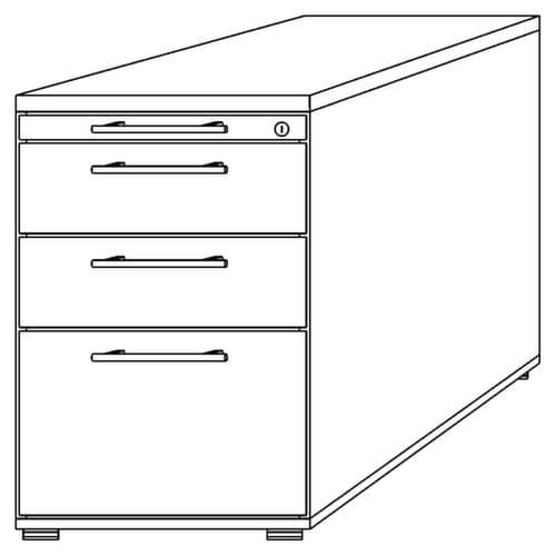 Standcontainer Sina mit HR-Auszug, 2 Schublade(n)