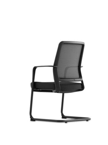 UDOBÄR Freischwinger mit Netzrücken, Sitz Stoff (100% Polyester), schwarz
