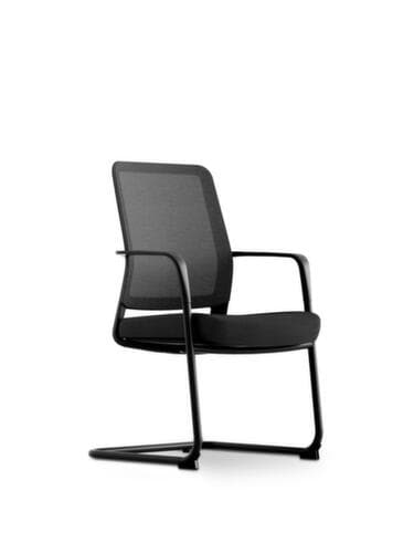 UDOBÄR Freischwinger mit Netzrücken, Sitz Stoff (100% Polyester), schwarz