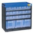 Allit Extra stabiles Schubladenmagazin VarioPlus Pro 29/32, 16 Schublade(n), schwarz/blau/weiß transluzent