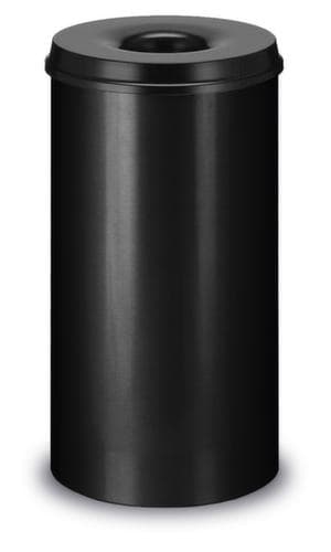 Corbeille à papier autoextinguible en acier, 50 l, noir, partie supérieure noir