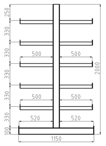 META Rayonnage cantilever universel Atlas ST