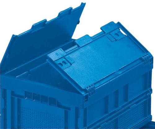 Walther Faltsysteme Bac repliable, bleu, capacité 66 l, couvercle rabattable