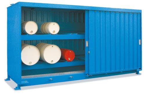 Lacont Conteneur de rayonnage pour produits dangereux pour max. 60 fûts de 200 litres