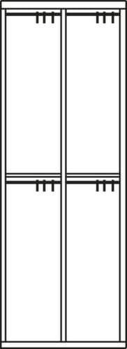 PAVOY Armoire vestiaire à deux niveaux Basis avec 2x2 compartiments, largeur de compartiment 300 mm