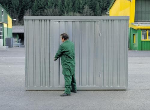 Säbu Conteneur de stockage galvanisé FLADAFI® avec porte battante