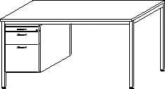 Gera Bureau Pro avec caisson suspendu