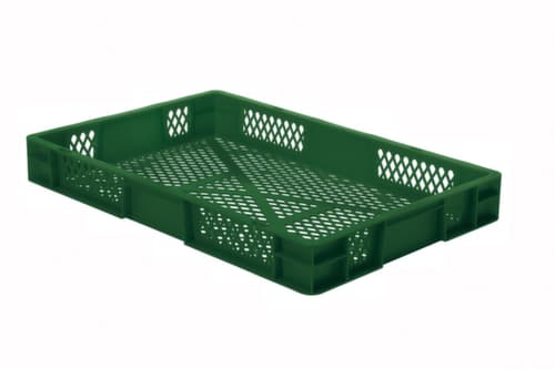 Bac gerbable norme Europe parois + fond ajourés, vert, capacité 14,5 l