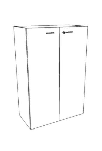 Quadrifoglio Armoire à portes battantes T45 avec double porte battante, 3 hauteurs des classeurs, blanc/blanc