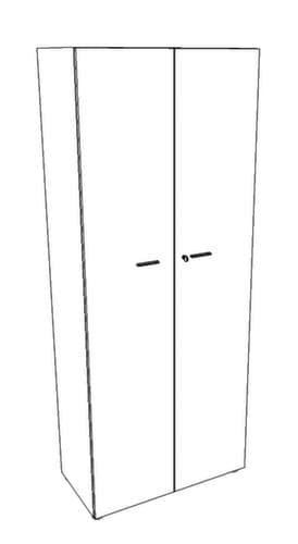 Quadrifoglio Armoire à portes battantes T45 avec double porte battante, 5 hauteurs des classeurs, blanc/blanc