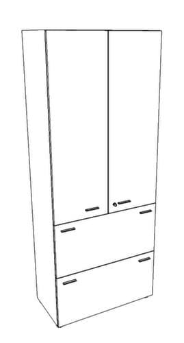 Quadrifoglio Armoire combinée T45 avec 2 tiroirs pour dossiers suspendus