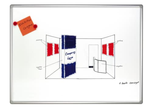 Franken tableau blanc pour glissière murale modulaire, hauteur x largeur 1200 x 2400 mm
