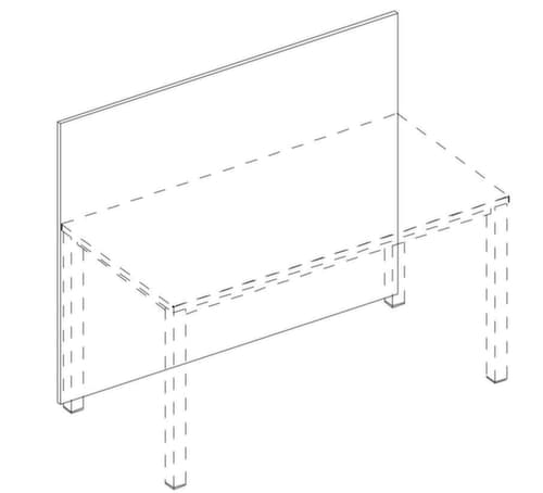 Nowy Styl Couverture de comptoir E10 pour table de bureau, largeur 1600 mm