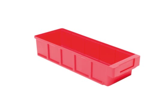 Bac compartimentable avec poignée encastrée ergonomique, rouge, profondeur 400 mm