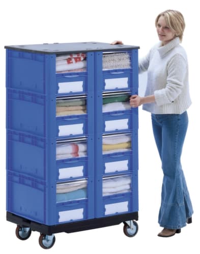 BITO Conteneur de stockage visible Euronorm avec ouverture d'accès, bleu, HxLxl 170x400x300 mm