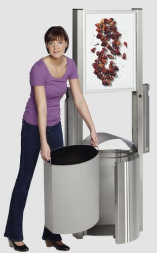 Poubelle en acier inoxydable pour l'extérieur, 50 l
