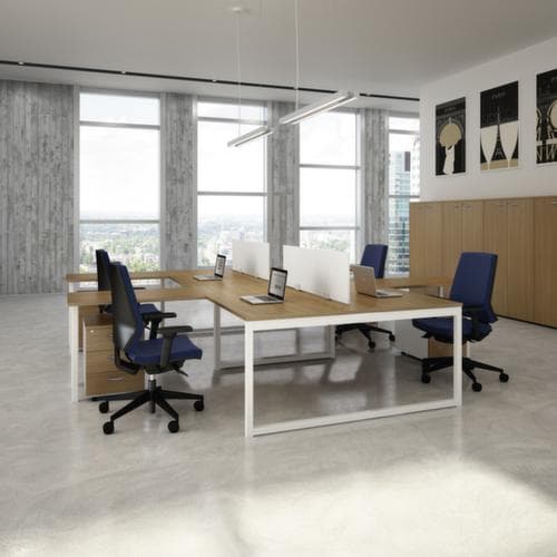 Quadrifoglio Bureau à hauteur réglable Practika avec piètement 4 pieds