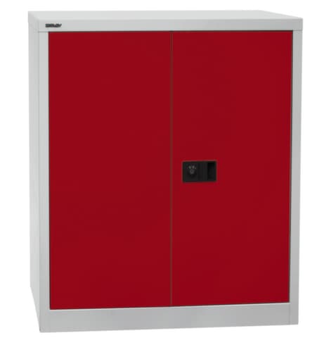 Bisley Armoire de classement Universal, 2 hauteurs des classeurs, gris clair/rouge cardinal