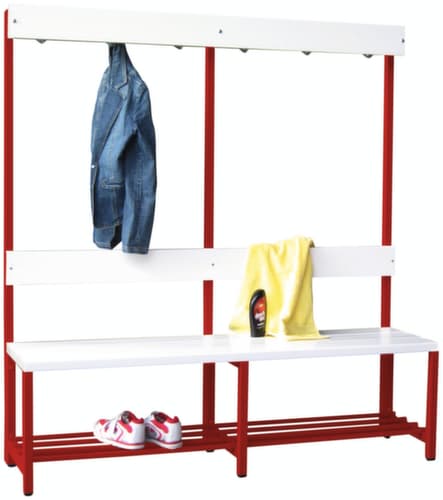 PAVOY Banc vestiaire Basis avec crochets et lames en plastique