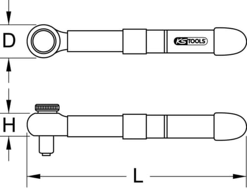 KS Tools Mini clé dynamométrique 1/4" avec isolation protectrice et tête à cliquet réversible