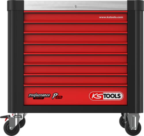 KS Tools PERFORMANCEplus P25 BLACK/ROT Chariot d'atelier avec 8 tiroirs