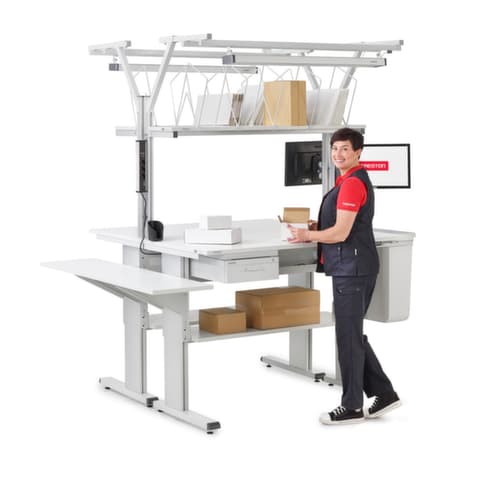 Treston Châssis supérieur pour outils et lampes pour table de travail, largeur 1800 mm