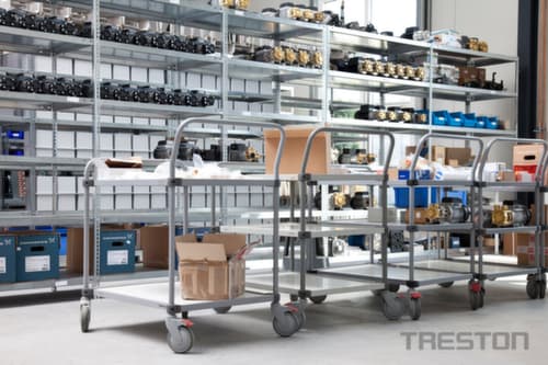Treston Chariot à étagères 1000x430 mm, force 300 kg, 4 plateaux