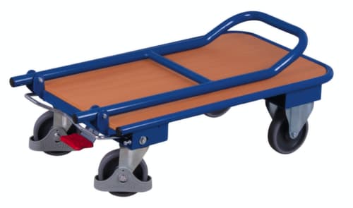 VARIOfit Chariot avec barre de poussée pliable avec plateforme en bois