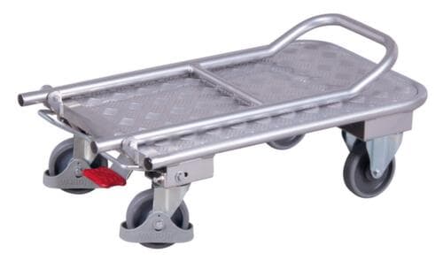 VARIOfit Chariot avec barre de poussée pliable avec plateforme en bois