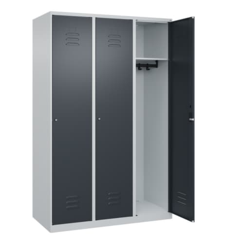 C+P Armoire vestiaire Classic Plus à 3 compartiments, largeur de compartiment 400 mm
