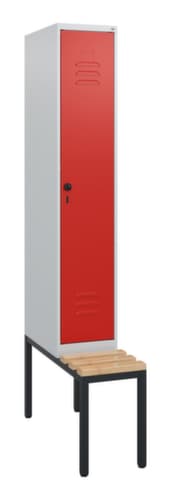 C+P Armoire vestiaire Classic Plus avec banc, largeur de compartiment 300 mm