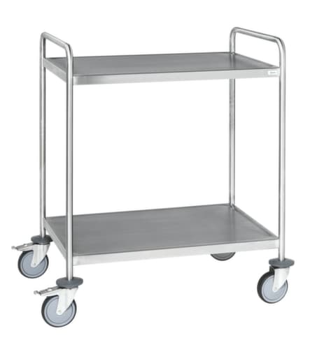 Kongamek Chariot à plateaux en acier inoxydable, force 200 kg, 2 plateaux