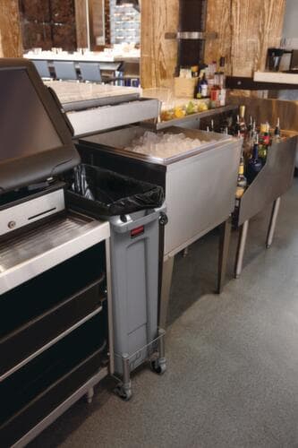 Rubbermaid Collecteur de recyclage Slim Jim® avec conduits d'air, 87 l, noir