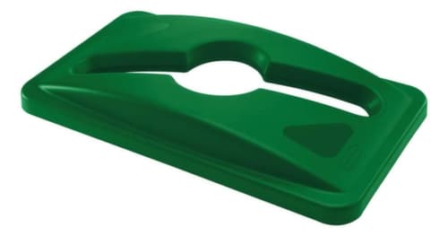 Rubbermaid Couvercle Slim Jim® pour déchets mixtes pour collecteur de recyclage, vert