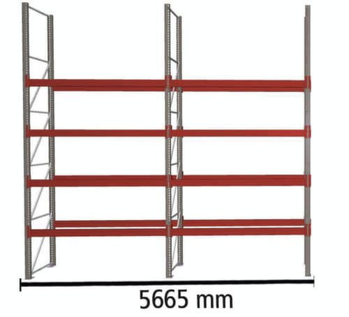 META Rayonnage à palettes MULTIPAL pour 20 palettes, largeur 5665 mm, 5 niveaux de stockage