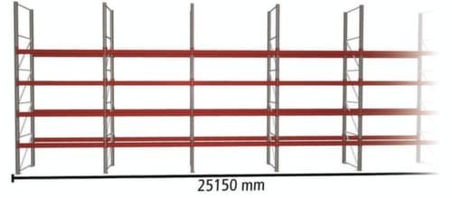 META Rayonnage à palettes MULTIPAL pour 135 palettes, largeur 25150 mm, 5 niveaux de stockage