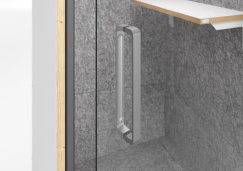 cabine téléphonique Silent Space, hauteur x largeur 2175 x 1035 mm, paroi gris chiné/blanc