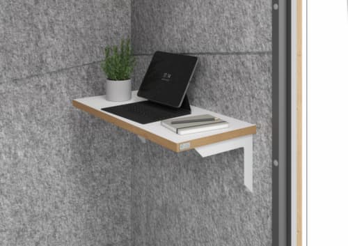 cabine téléphonique Silent Space, hauteur x largeur 2175 x 1035 mm, paroi gris chiné/blanc