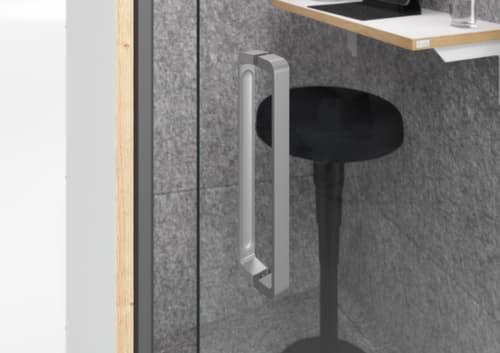 cabine téléphonique Silent Space, hauteur x largeur 2175 x 1035 mm, paroi gris chiné/blanc