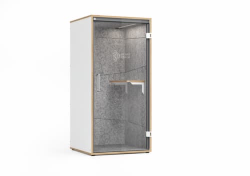 cabine téléphonique Silent Space, hauteur x largeur 2175 x 1035 mm, paroi gris chiné/blanc