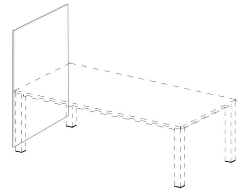 Nowy Styl Couverture de comptoir E10 pour table de bureau, largeur 600 mm