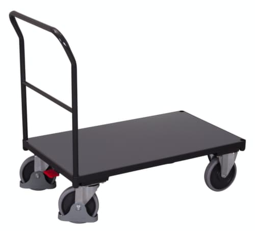 VARIOfit Chariot avec barre de poussée, force 500 kg, plateau longueur x largeur 1060 x 700 mm