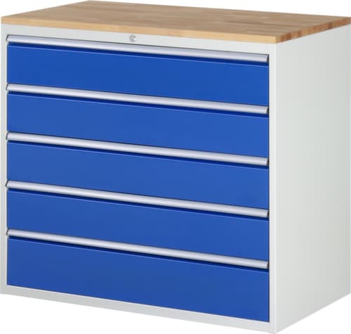 RAU Armoire à tiroirs Serie 7000, 5 tiroir(s), RAL7035 gris clair/RAL5010 bleu gentiane