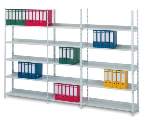 hofe Akten-Schraubregal zur beidseitigen Nutzung, 8 Böden, mit korrosionsschützender Zinkbeschichtung